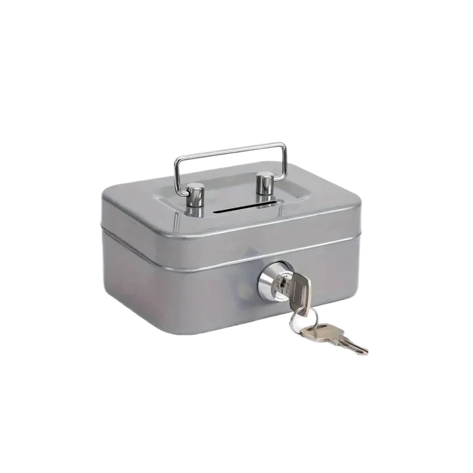 Mini Safe, Metal Cash Box Mini Safe Lock Money Bank Coin Security Sturdy Portable for Kids Collection(Grijs)