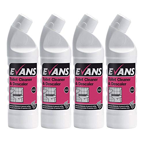 Image of Evans Vanodine Quick & Efficient Bathroom Toilet Cleaner & Descaler 1 Litre (4 x 1 Litre)