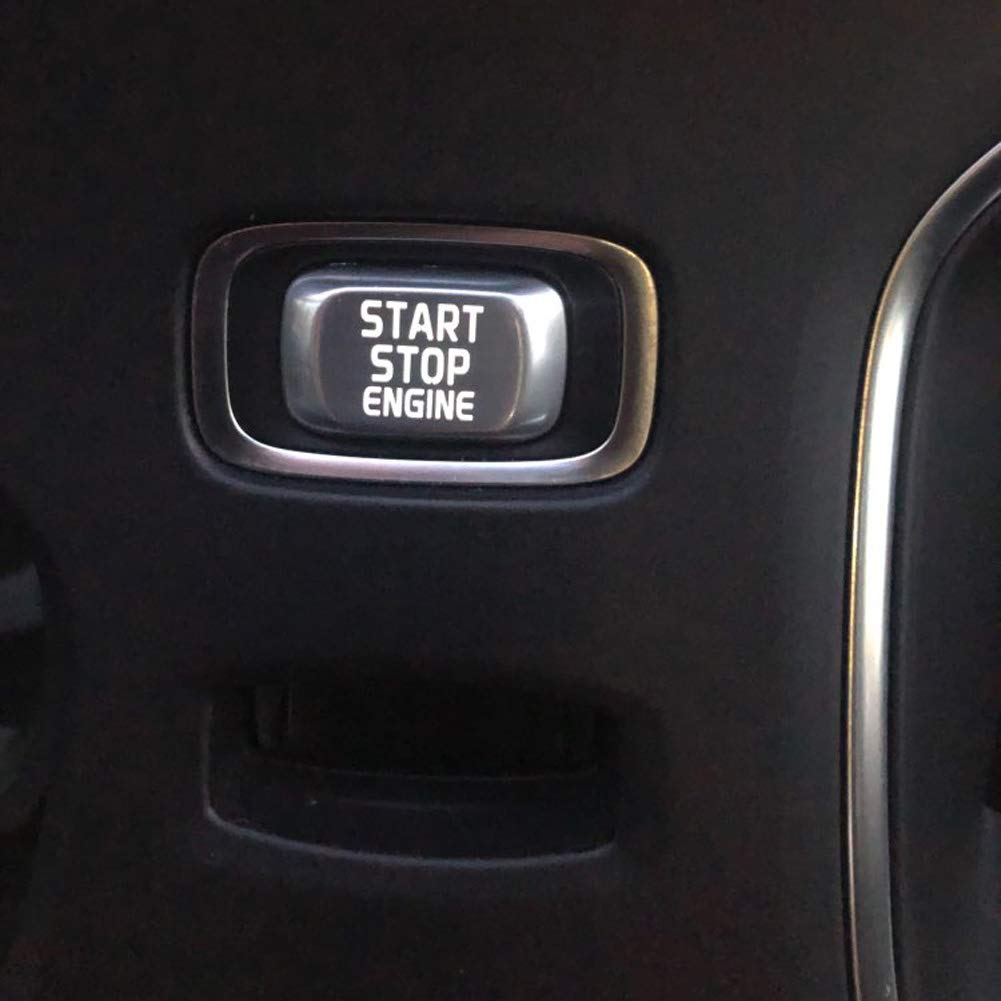 Angelguoguo Start Stop Engine Switch Button Decoration Cover Modifications for Volvo V40 V60 S60 XC60 V50 V70 XC70 (Silver)