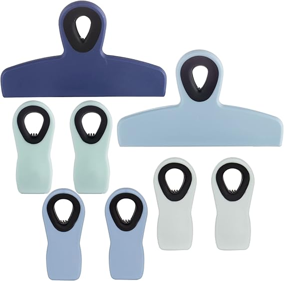 Chip Clips Bread Clips Bag Clips Magnetic Clips Chip Clip Chip Clips Bag Clips Food Clips Clips for Food Packages Chip Bag Clip (8pcs Blue)