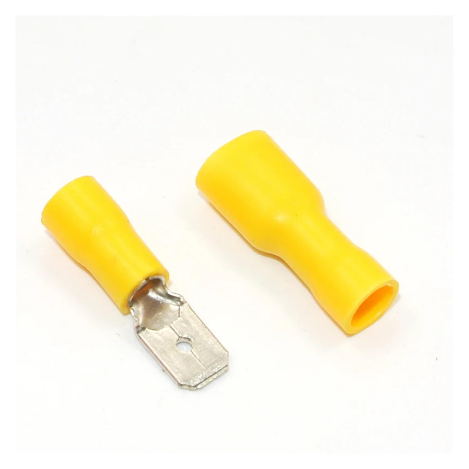 BYLSAGWHT 100pcs (50Pairs) 6.3mm Yellow Female/Male Spade Insulated Electrical Crimp Terminal Connectors