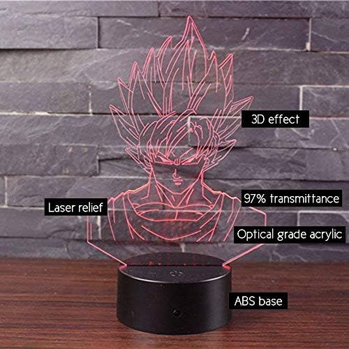 3D Illusion Night Light LED Desk Table Lamp 7 Color Touch Lamp Art Sculpture Lights Birthday Gift for Kids Bedroom Decor (Dragon Ball)