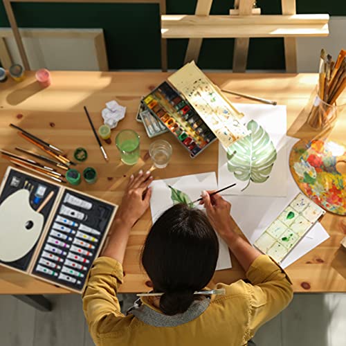 Maletín de pintura con 18 óleos de alta densidad set de artista Relaxdays con espátula de madera 6