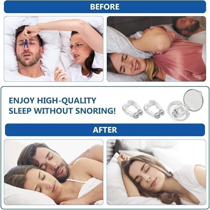 Swarahandier 2 pcs Anti Snoring Silicone Nose Clip for Men & Women | Magnetic Unisex Snore Stopper | Comfortable Sleep Aid Nose Clip (transparent) 3