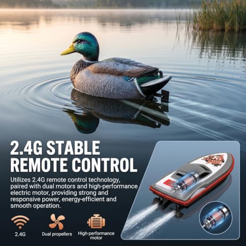 Bateau canard RC jouet flottant étanche télécommande et batterie