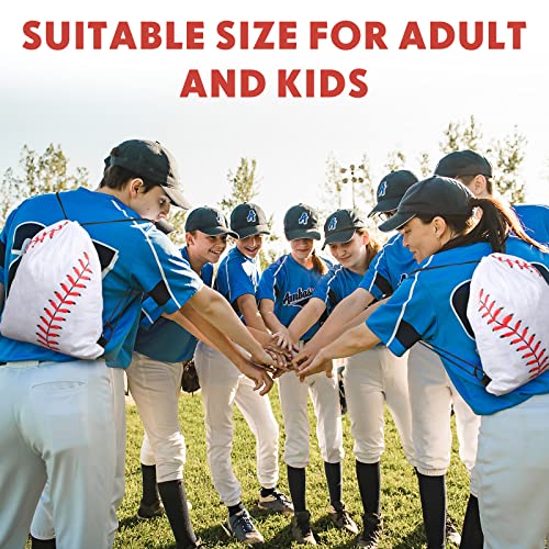 Eccliy 24 Pcs Baseball Drawstring Bag Sports Gym Drawstring Baseball Goodie Favor Gift Sack Bags for Adults3