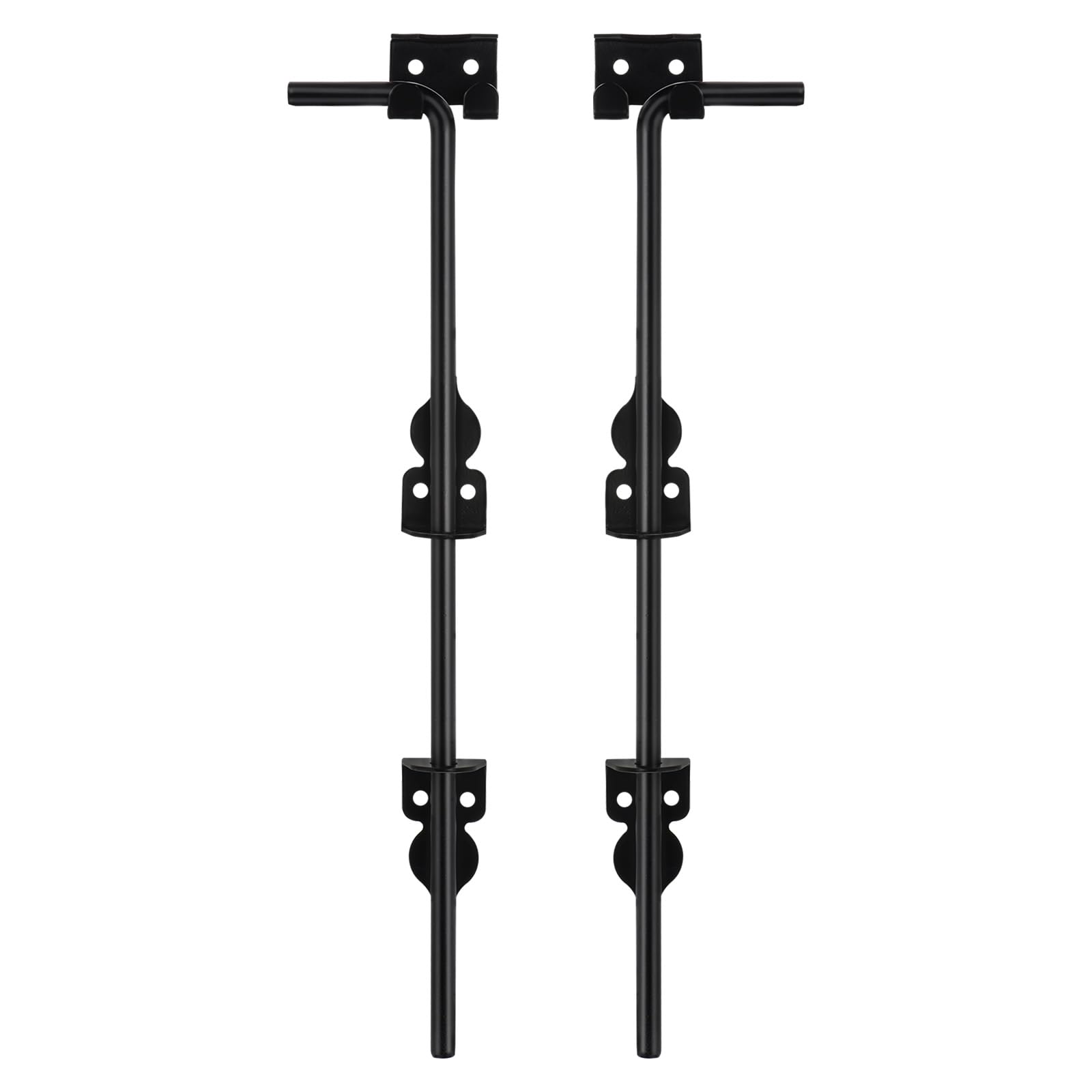 QUARKZMAN 18" Rohrstock Bolzen Tor Tropfen Stab für Holz Zaun 2 Set Eisen Tor Hardware Böden Verriegelung für Hölzerne Zaun und Haltetür Metall Zaun Tor mit Schwarz Finish