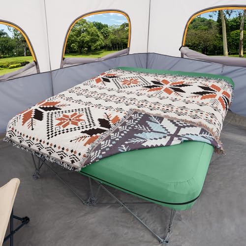 Image of KAMPKEEPER Camping Cot,Camping Cots for Adults,Folding Camping Cot with Inflatable Air Mattress and Carry Bag,for Outdoor Travel Camp Beach Vacation (not Included The Airpump)