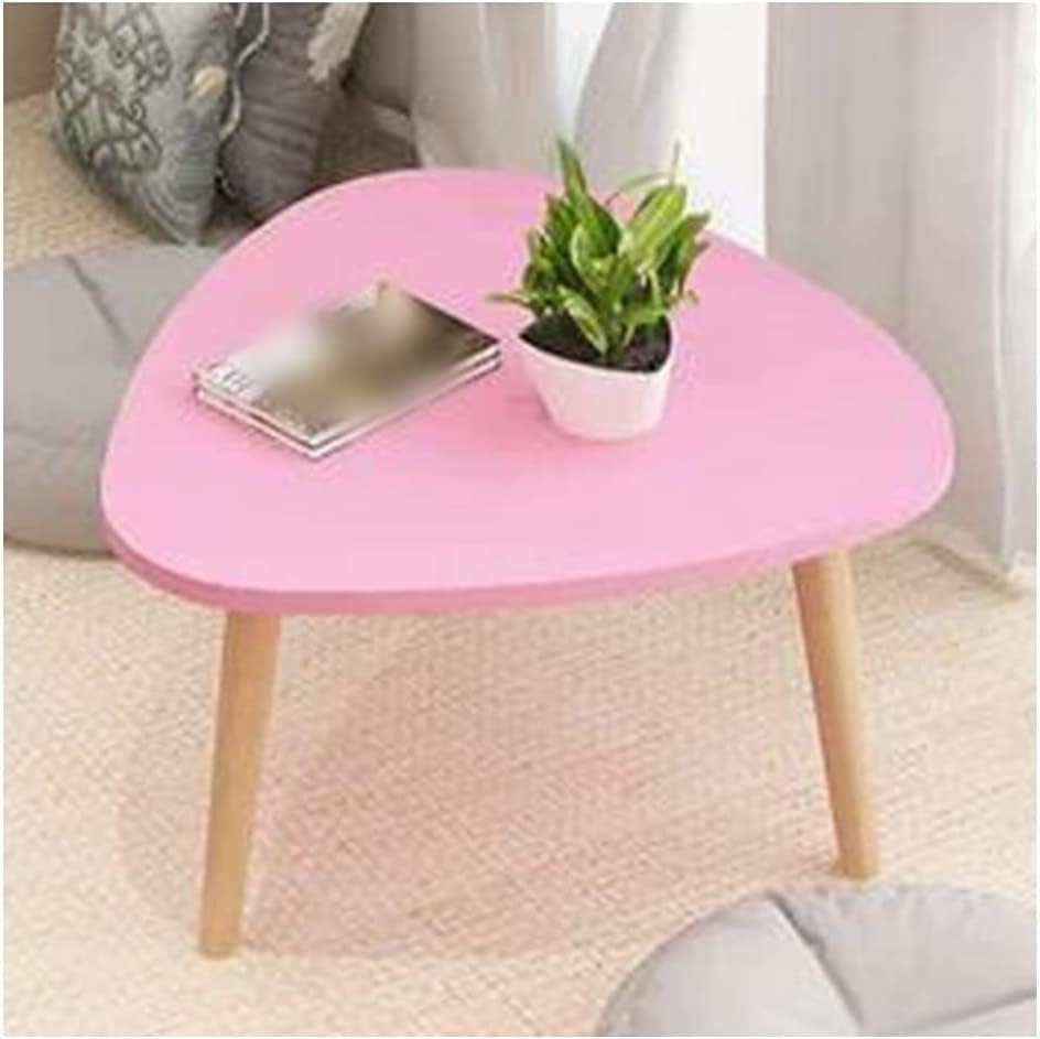 Image of Modern Wooden Nesting Side Table Set of 2 for Living Room | Space Saving Sofa Side Table | Bedside End Table | Multipurpose Accent Tables for Home Bedroom Office (Pink, Single Table)