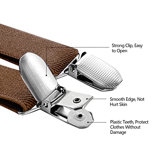 Image of habibee Suspenders and Bow Tie Set for Men, Adjustable Elastic Braces with Y-Back, Diverse Colors, Strong Clips