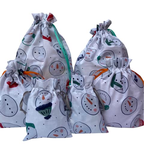 Sacs cadeaux de Noël en tissu évitant le papier déchiré, emballage rapide avec cordon