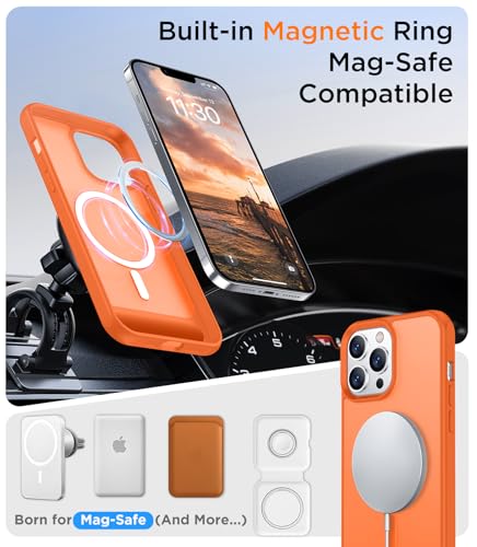 Image of Magnetic Compatible with iPhone 13 Pro Case, [Built-in Invisible Kickstand][Compatible with MagSafe][Military Grade Shockproof] Slim Translucent Matte Phone Case for iPhone 13 Pro 6.1 inch