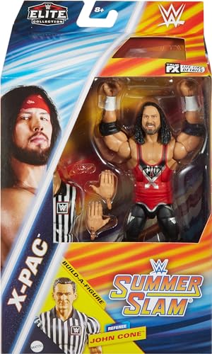 Mattel WWE Elite Collection Action Figure, SummerSlam X-Pac Collectible with Accessory & Referee Build-A-Figure Parts - Image 3