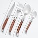 Laguiole By FlyingColors Stainless Steel Flatware Set. Wood Handles, 24 Pieces