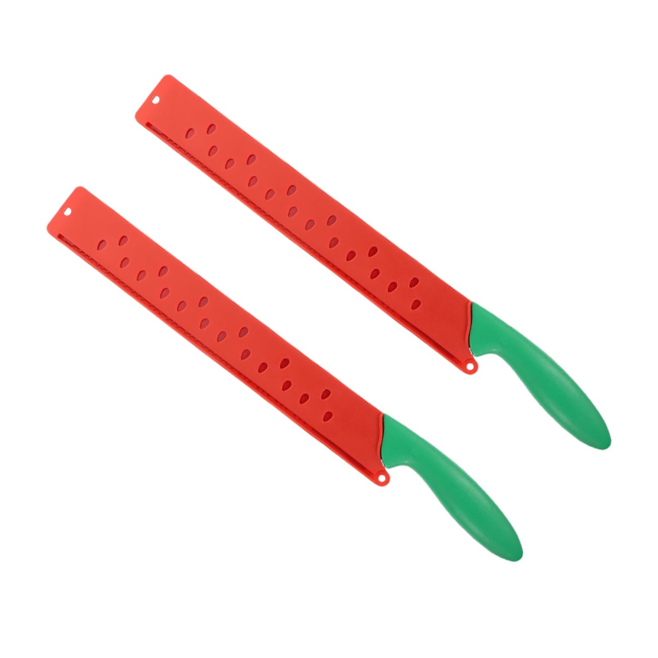 GLEAVI 2 Stück Wassermelonenmesser aus Edelstahl, Rot, Gezahnt