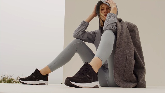 Vionic Women's Wstrider 001 Oxford, Black & Charcoal Leather, 3 UK