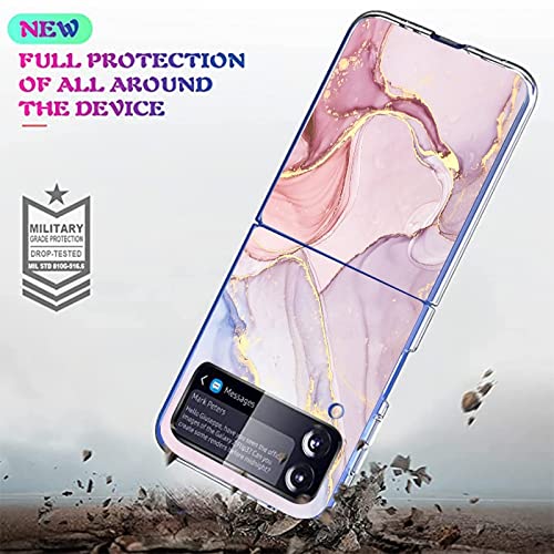 Case For Samsung Galaxy Z Flip 3,Pink Sparkle Glitter Marble Case For Cute Design Slim Shockproof Tpu Soft Case For Women Girls,Geometric Stylish Phone Case For Samsung Galaxy Z Flip 3 #TOP5