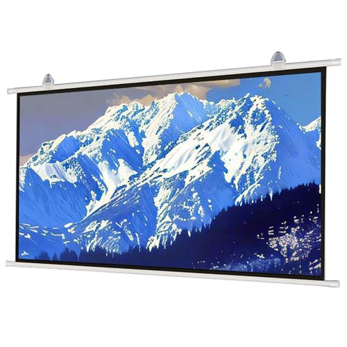 16:9 Manual Projector Screen, 60in Pull Down Home Theater Office Projector Movie Screen(50in(111x62cm))