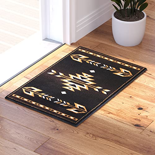 Masada Masada Rugs 2'X3' Southwest Native American Area Rug In Brown, Black, Beige & Ivory #TOP2