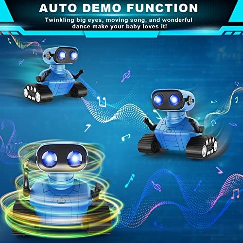 Hamourd Robot Toys for Boys Girls, Rechargeable Remote Control Emo Robots with Auto-Demonstration, Flexible Head & Arms, Dance Moves, Music, Shining LED Eyes for 5+ Years Old Kids - 2