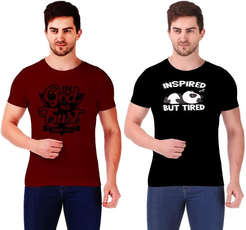 TRUE KNITMANPack Of 2 Customized T-shirt