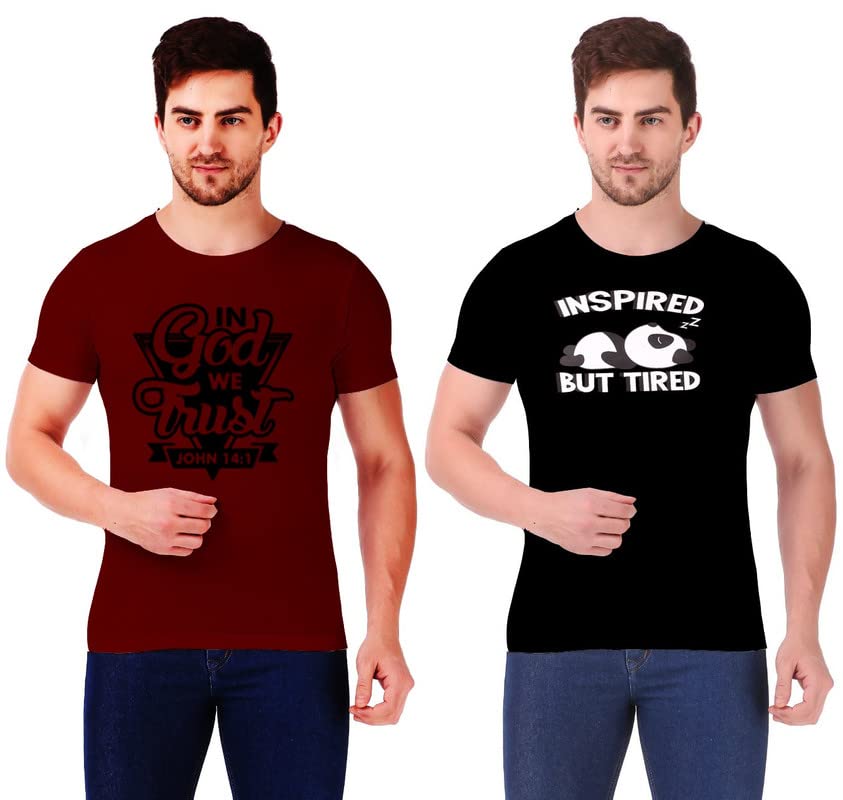 TRUE KNITMANPack Of 2 Customized T-shirt