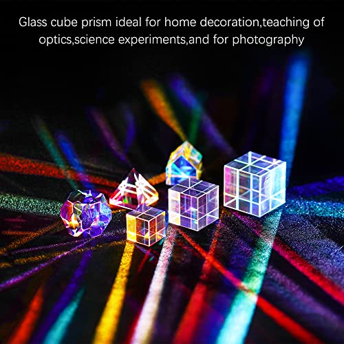 Image of K9 Optical Glass Crystal Lens Pyramid Colored RGB Dispersion Prism,for Photo Photography, Physics and Decoration,20mm