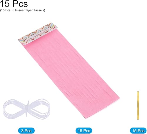 Vista 134 de MECCANIXITY 15Pcs Dark Purple Tassel Garland Banner with Rope Tissue Paper Tassels Party DIY Kits for Anniversary Wedding Birthday Party