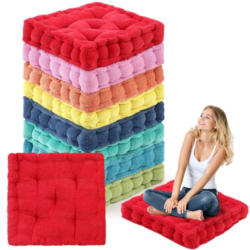Jerify 8 Pcs Multicolored Large Floor Pillow Cushion, Square 20 x 20 by Jerify - Used condition - US$93.06