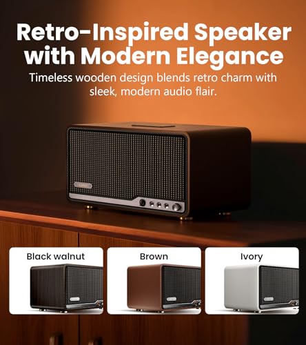 Image of Edifier S300 Hi-Fi Tabletop Speaker, Hi-Res Audio LDAC for Wireless Multi-Room & Stereo Pairing, 80W Power Works with AirPlay 2 Bluetooth 5.4 USB-C AUX Inputs, Retro Design with Remote - Brown