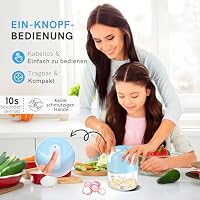 Mini-Zerkleinerer Elektrisch 250ml, Kabellos Wiederaufladbar USB Typ-C, 304 Edelstahlklinge, Lebensmittelechtes Material, Tragbar Küchenhelfer für Obst, Gemüse, Knoblauch, Babybrei, Camping – Ansicht 6