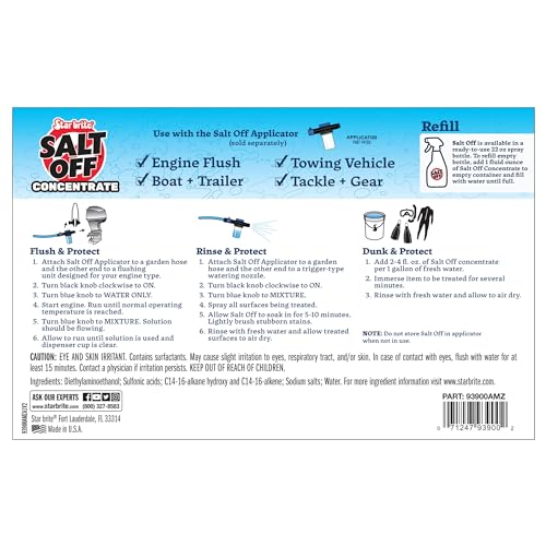 Image of STAR BRITE Salt Off Concentrate - Ultimate Salt Remover Wash & Marine Engine Flush for Boats, Vehicles, Trailers, and More - 128 OZ Gallon (093900N)