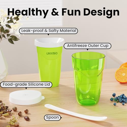 UKKISO Slushie Maker Cup Slush und Shake Maker mit Deckel, DIY Slushie Becher mit Gefrierkern für schnell gefrorene hausgemachte Einzelportion Slushie, Frucht-Smoothies und Milchshakes in Minuten – Bild 4