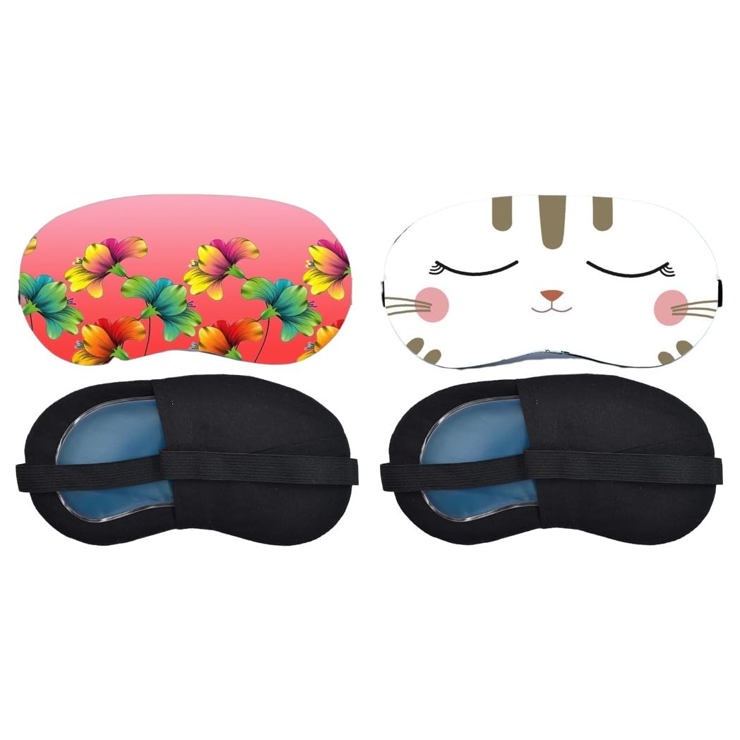 Aoxeria Tropical Hibiscus, Sleeping Bunny Face Sleeping Mask Combo, Soft Comfortable Light-Blocking Eye Cover for Women, Men & Kids, Reusable Blindfold for Night Sleep, Nap, Travel (Pack of 2)-image-43