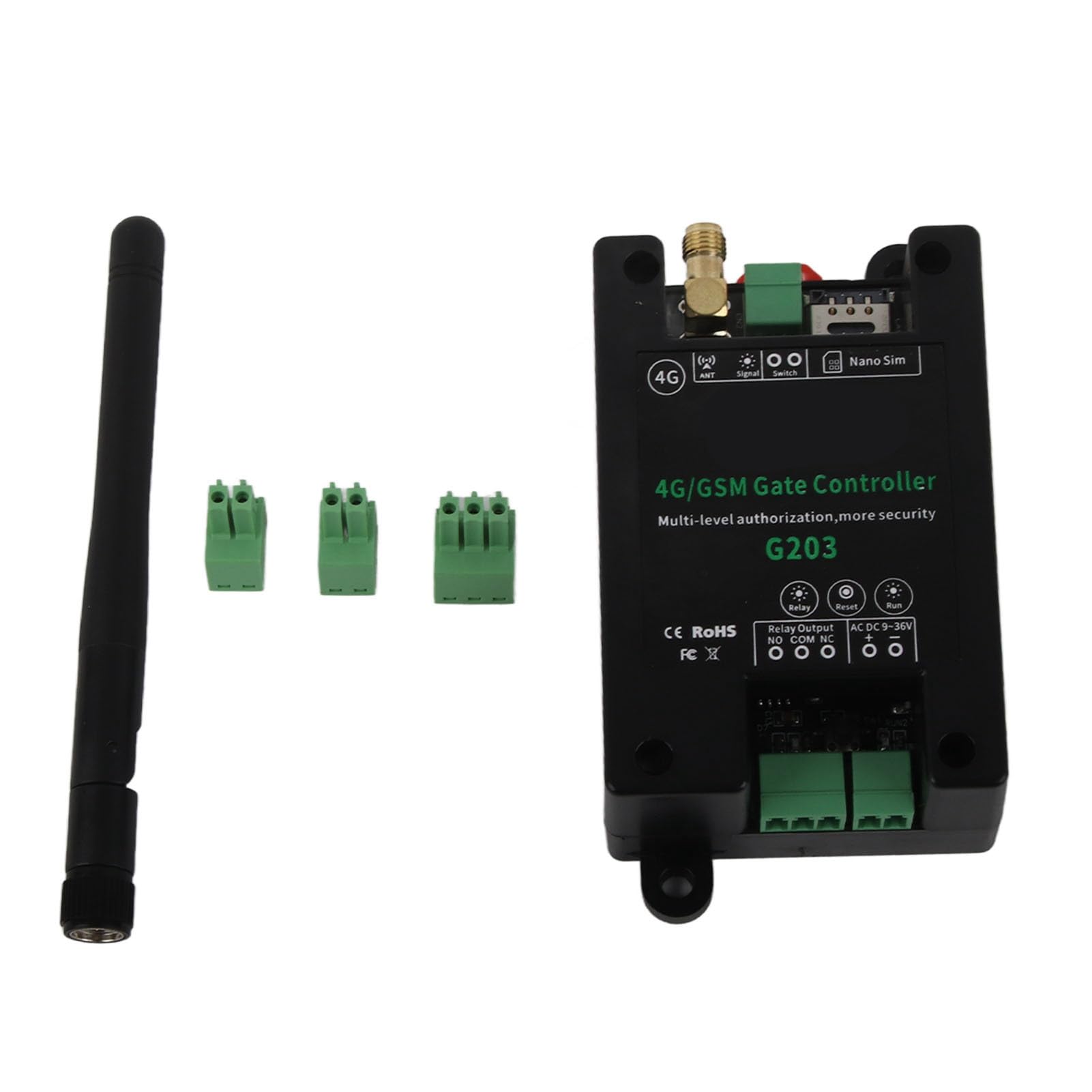 FTVOGUE Contrôleur à Distance de Portail 4G GSM avec Relais 0-9999s pour 1001 Utilisateurs, Application de Commande pour Garage, Accès à Distance et Redémarrage