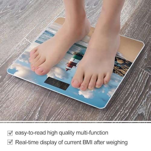 Báscula digital para baño con plataforma de vidrio y pantalla LCD miniatura 5