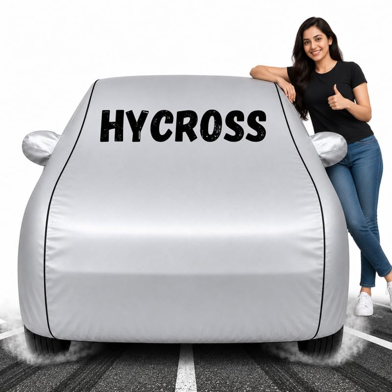 Image of Custom Fit Silver 100% Waterproof Hycross Car Cover | Polyester Car Body Covers for Rain & Sun | UV Protection, Dustproof, Scratch Resistant, Windproof, Heat Resistant