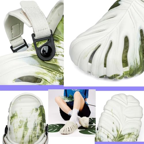 Monstera Shoes, Monstera Leaf Pattern Slippers, EVA Thick Sole Non-slip Slides, Summer Monstera Slides for Women Men2