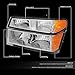 DNA MOTORING HL-OH-CCOL044P-CH-AM Chrome Housing Amber Corner Headlights Bumper Lights Compatible with 04-12 Colorado/Canyon / 06 i-280