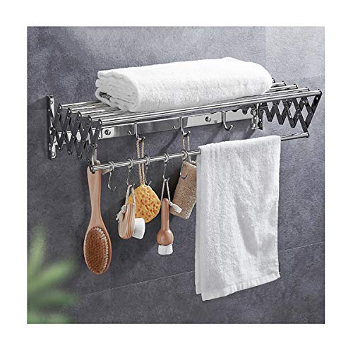 Porte-serviette extensible accordéon 80cm en acier durable pour optimiser l'espace