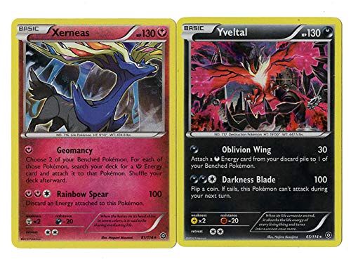 Pokemon Legendary - Juego de cartas Xerneas 81/114 y Yveltal 65/114 - XY Steam Siege - Holo Rare Lot