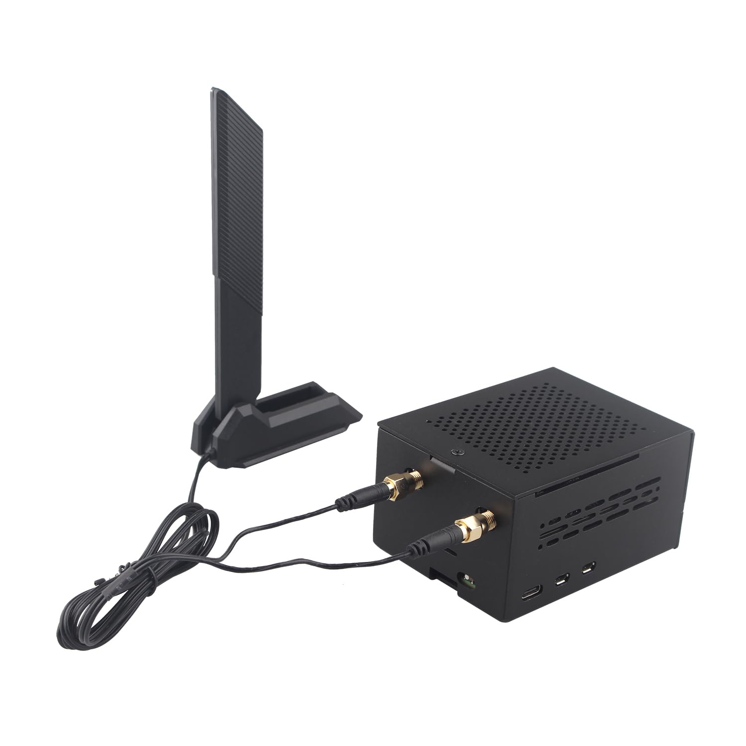 ZDE ZP596C PCIe to M.2 E Key HAT Magnetic Base Antenna WiFi7 6 6E 5 PCIe to 2.5G Ethernet Network Port HAT with ZC506 Case for Raspberry Pi 5 Support Google TPU WiFi 7 BE200 WIFI6E AX210 MT7922 WIFI6