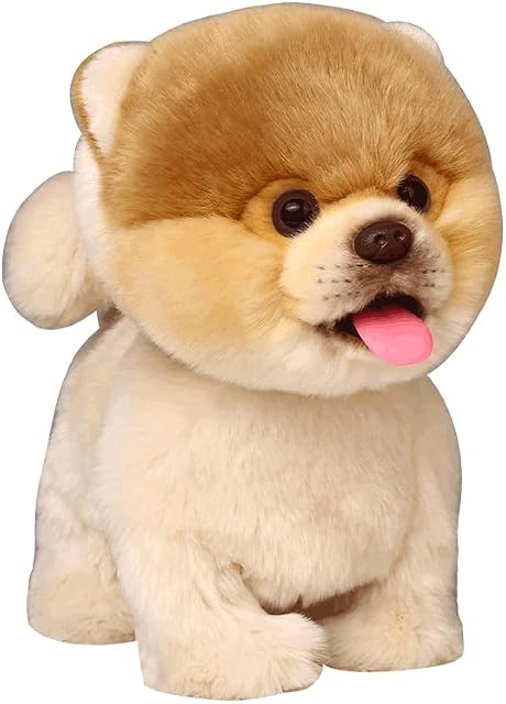 CU-MATE Plush Interactive Pomeranian Simulation Dog-Realistic Puppy Electronic Toy Dog with Walking/Barking/Wagging Tail/Talking-Like Real Robotic Present Pet Toy for Toddler Girls Boys