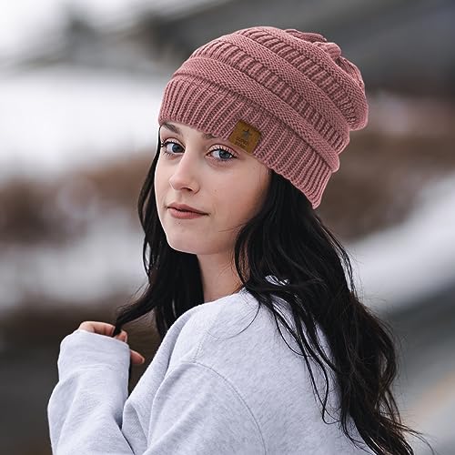 Image of Durio Winter Hats for Women Cable Knit Beanie Soft Womens Beanies Thick Winter Hat