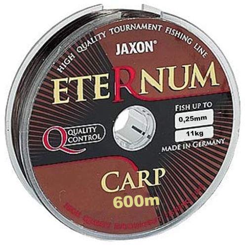 Jaxon Eternum Carp - Hilo de Pesca (300 m, 600 m, 0,25-0,35 mm), marrón, 0,25mm / 300m