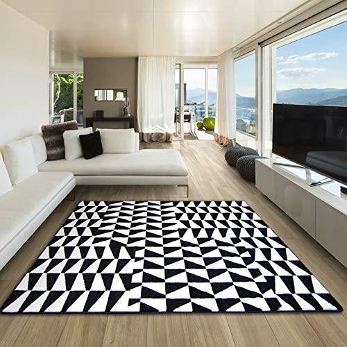 Tapis chambre d'enfant noir et blanc doux et graphique rugsx F765