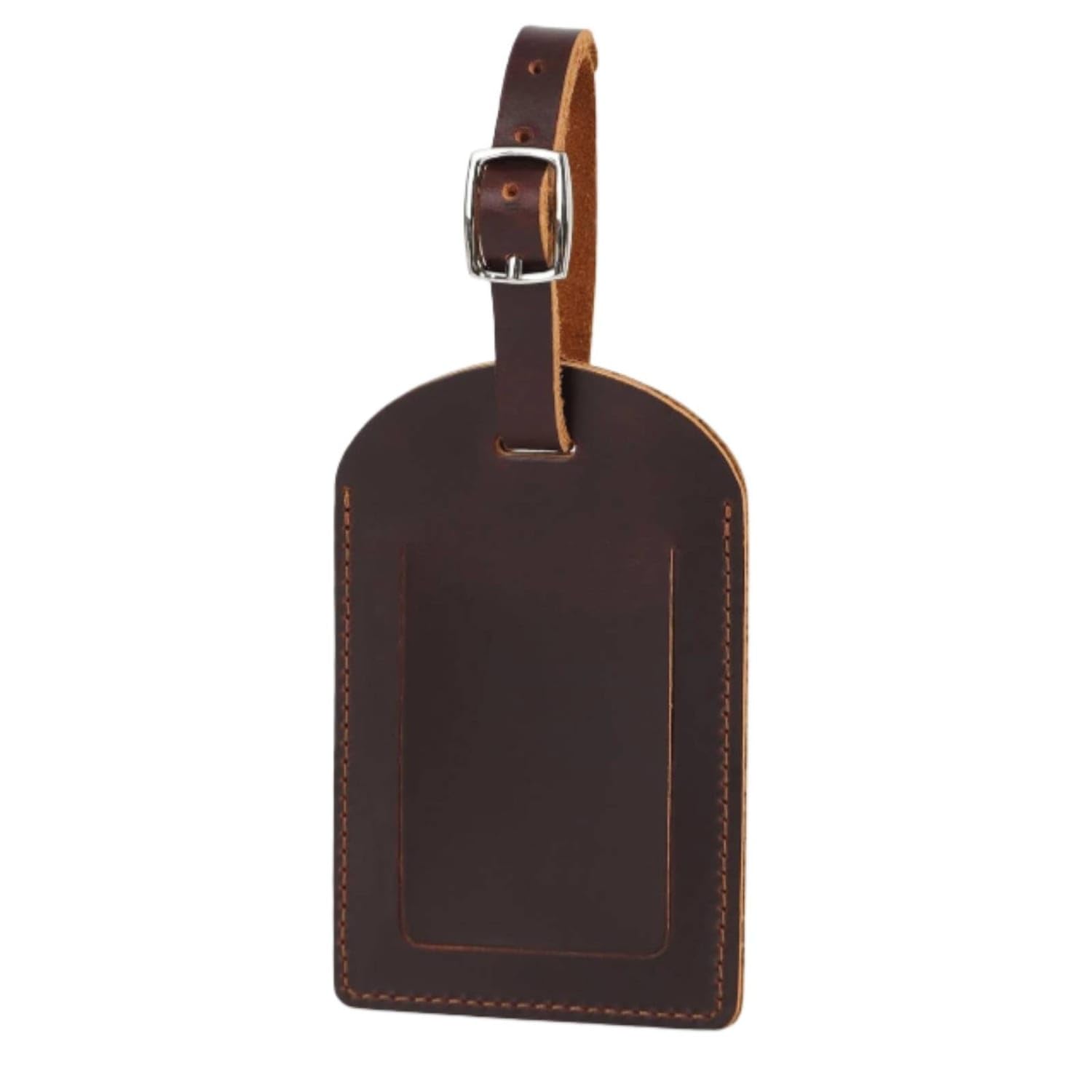 Sturdy Luggage Tag with Buckle Strap Adjustable Travel Tag with Information Window Waterproof Soft for Travelers, Commuters, Suitcases, Airport, Red Brown-image-10