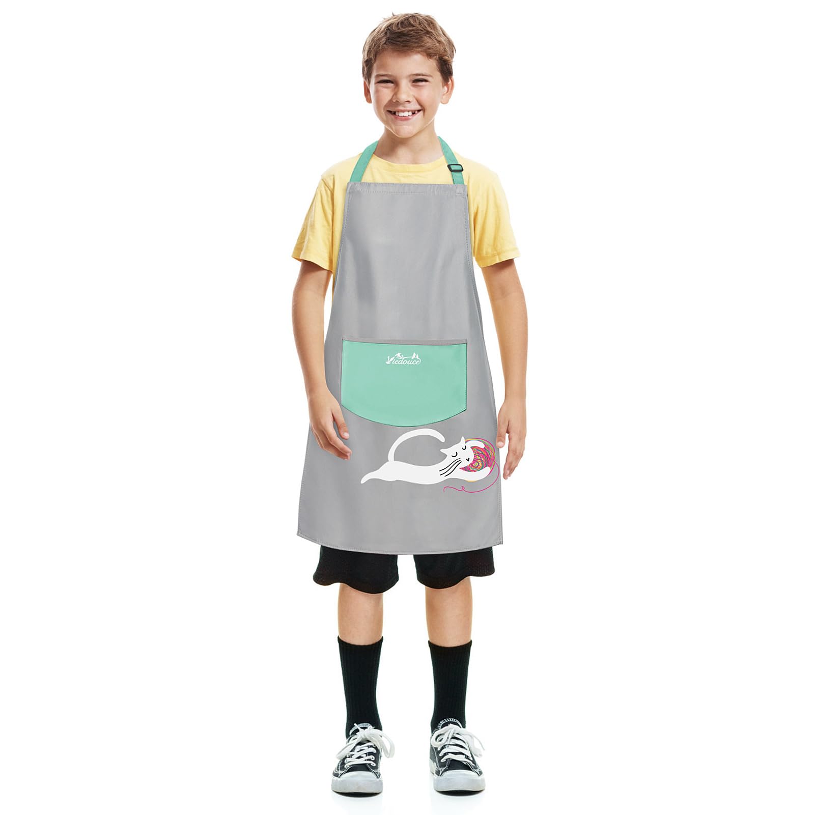 Wasserdichte Kinderküchenschürze Mit Tasche – Verstellbar, Aus Baumwolle, Für Malen, Basteln & Kochen (44x62 Cm)