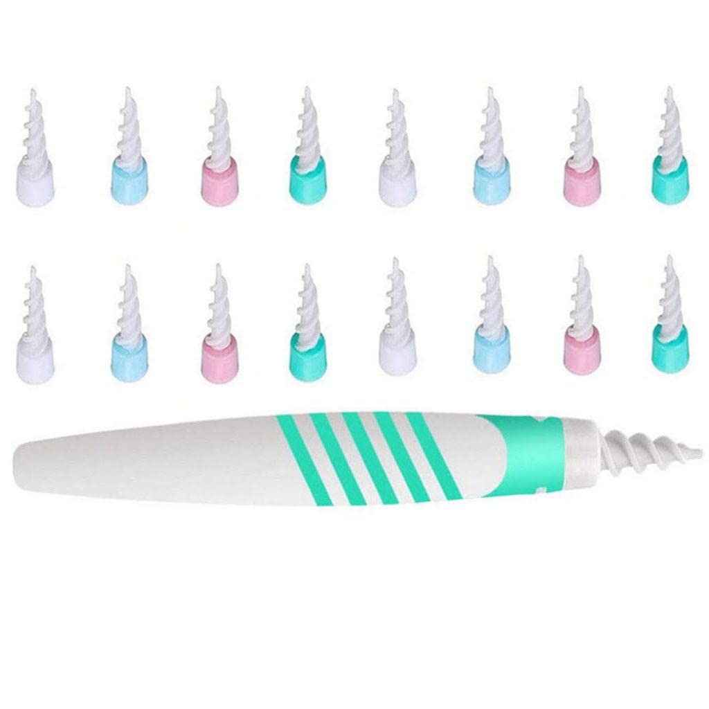 16-Pcs Ear Cleaner Wax Removal Remover Spiral Soft Swab Pick Q-Grips Kit-image-5