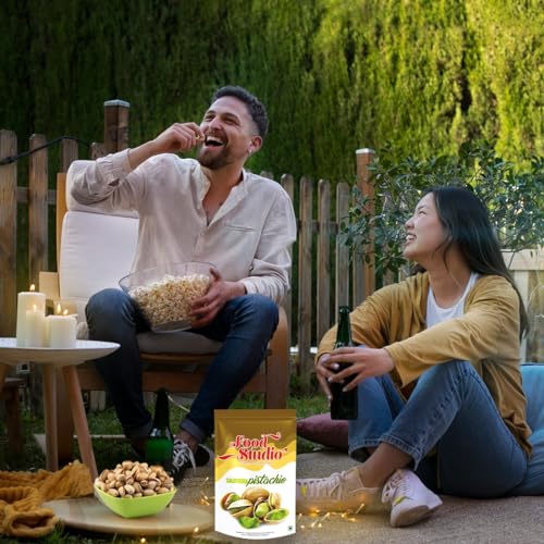 Image of FOOD STUDIO Premium California Roasted & Salted Pistachios Yellow Pouch Pack of 1 x 250 gm | Pista Dry Fruit | Tasty & Healthy | High in Protein & Dietary Fiber | Gluten Free & Low Calorie Nuts